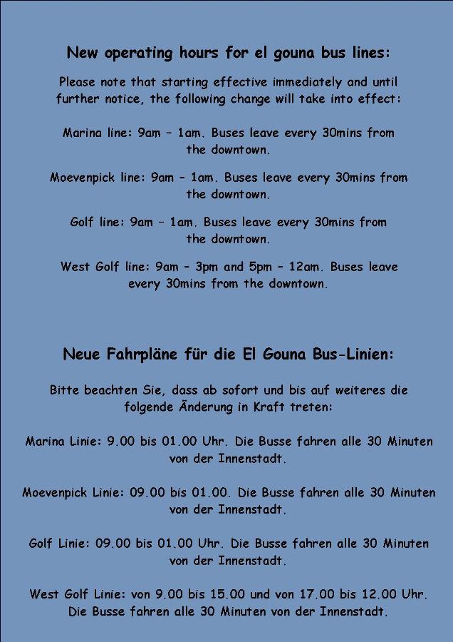 Neue Fahrplne | New operating hours